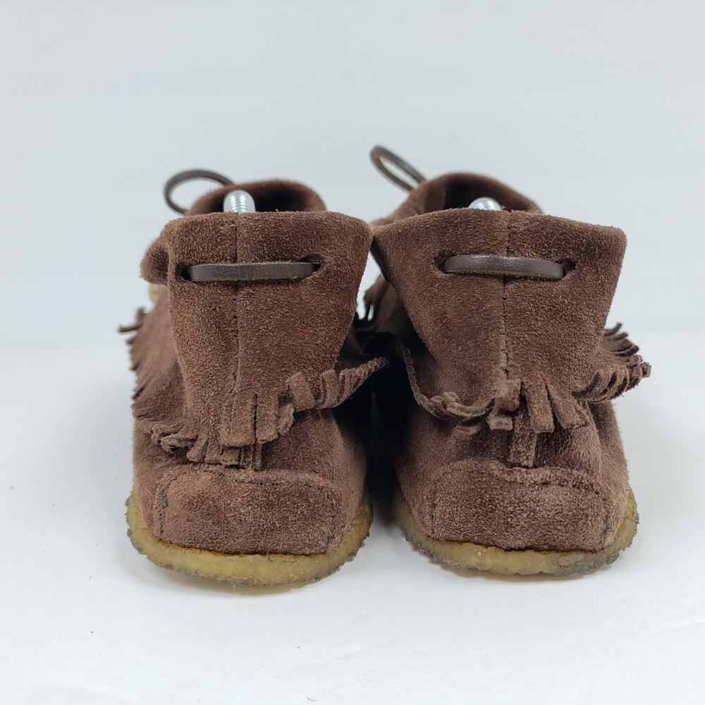 Laurentian Chief Canada Womens Size 7 Brown Leather Suede Fringe Moccasins Shoes - Picture 7 of 12